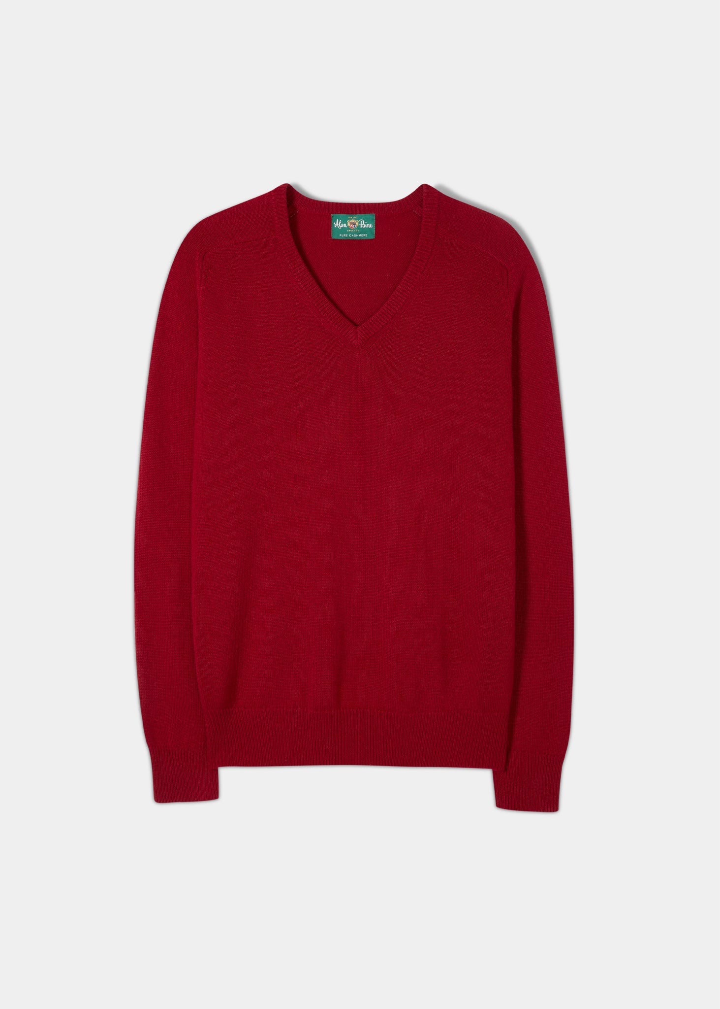 Selkirk Cashmere Sweater in Ruby Alan Paine USA