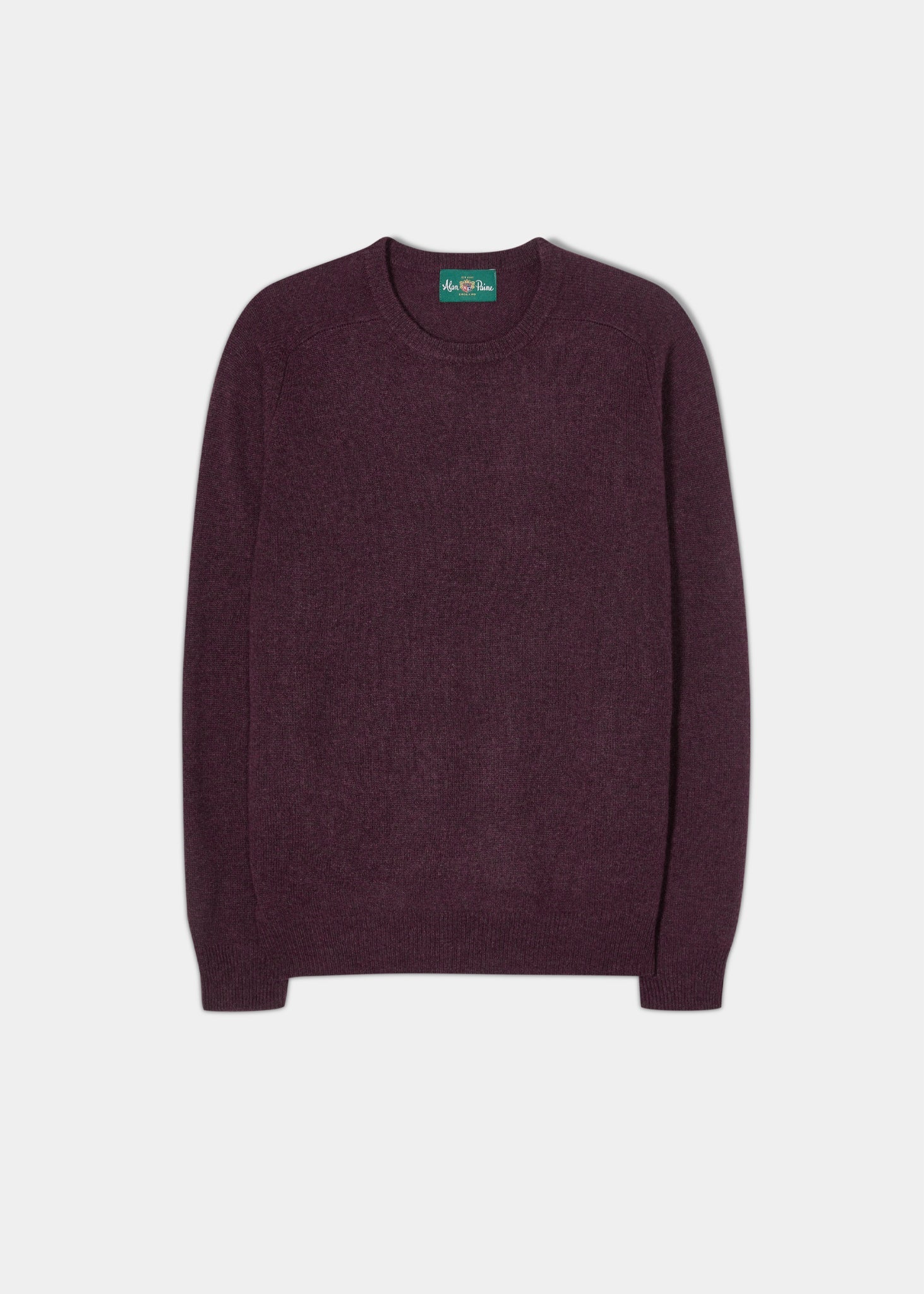 Lenzie Lambswool Sweater in Black Grape Alan Paine USA