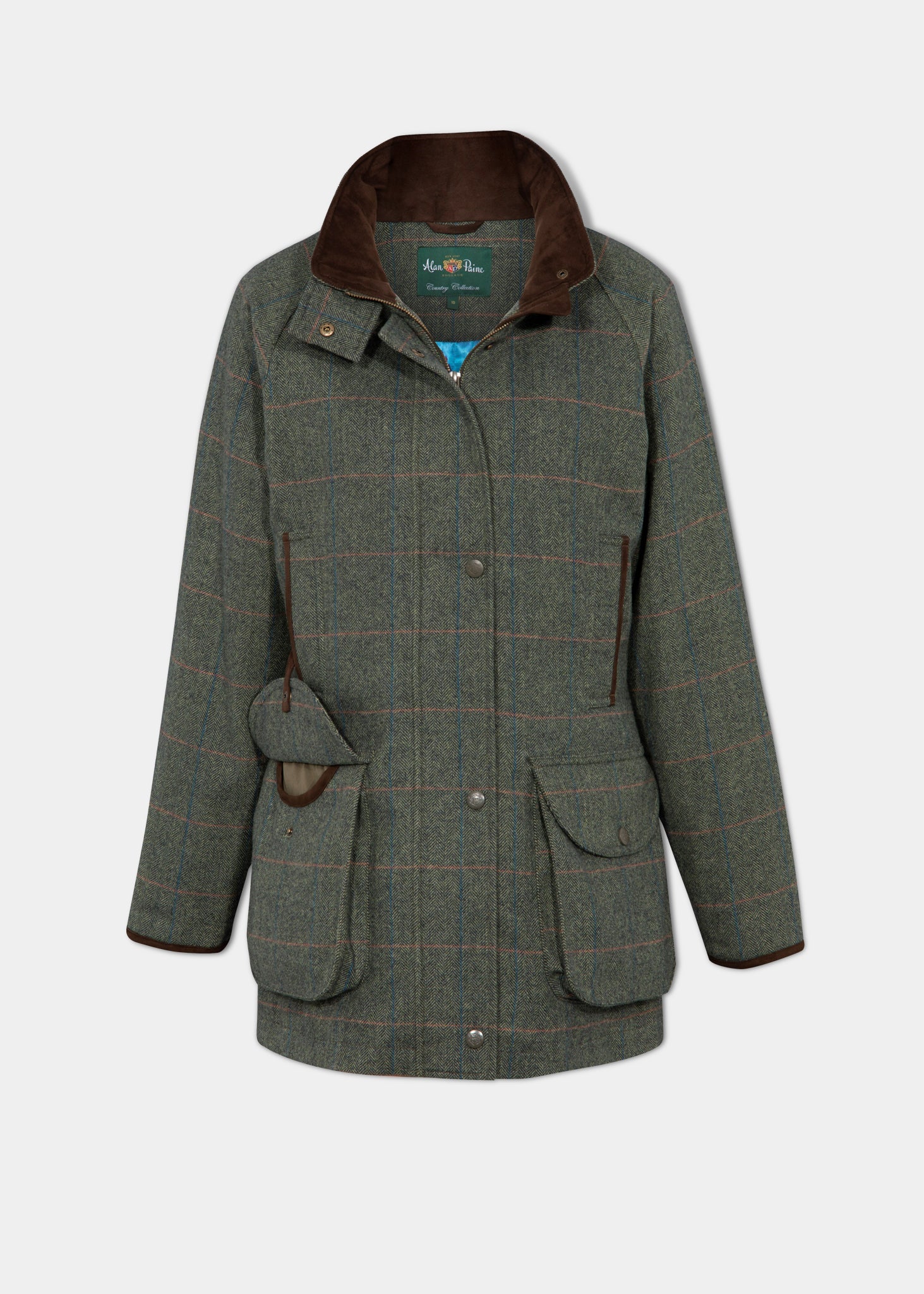 Combrook Ladies Tweed Shooting Coat In Spruce Alan Paine USA