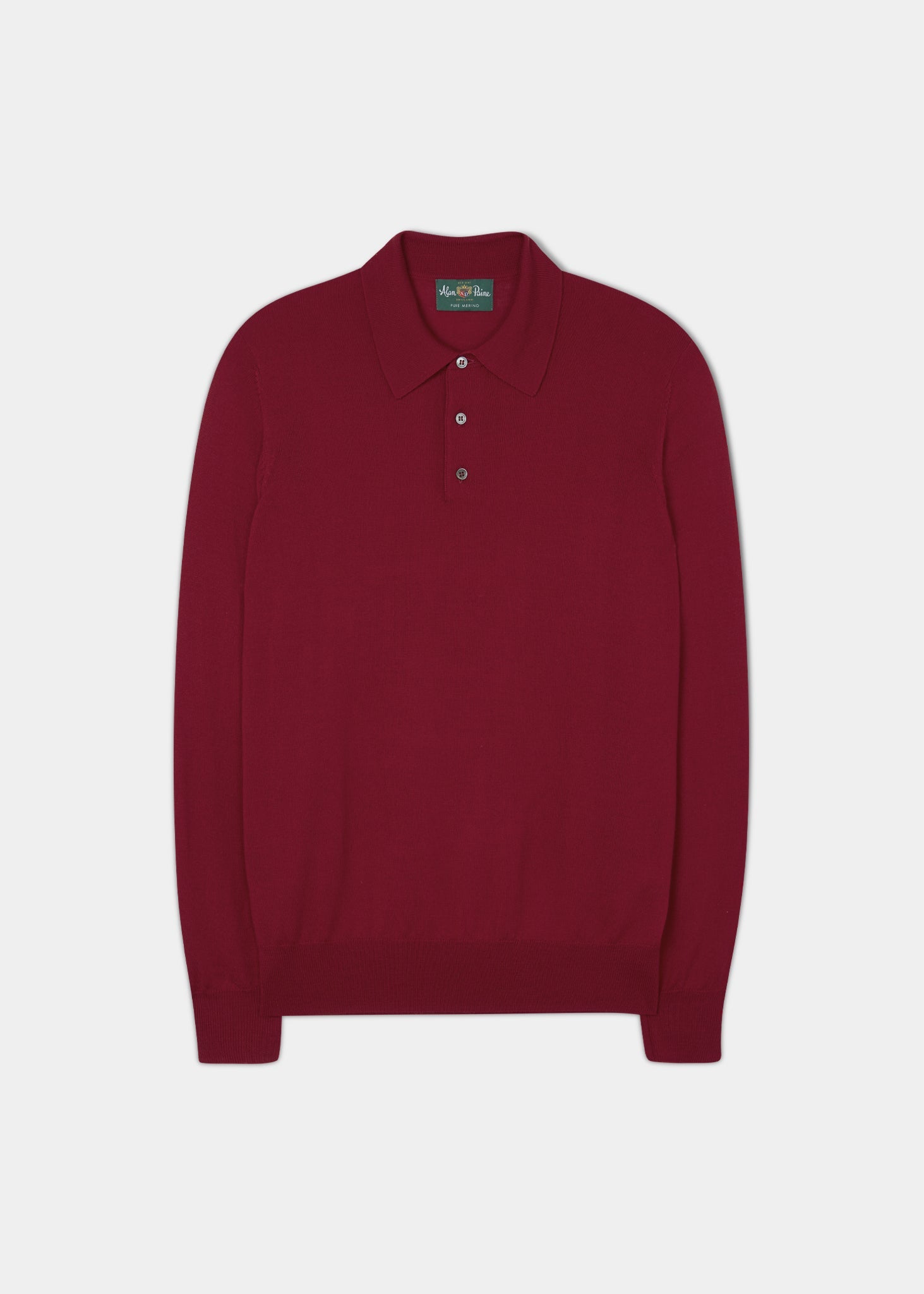 Hindhead Merino Wool Polo Shirt in Chianti Alan Paine US Alan