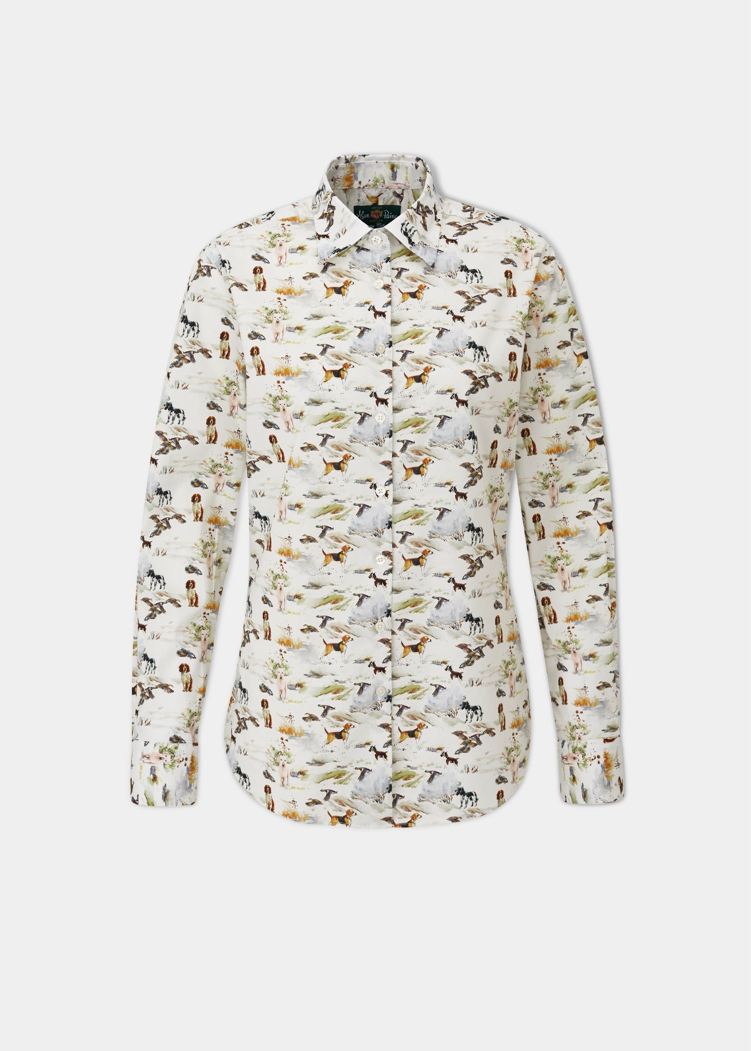 Lawen Cotton Shirt With Field Print Design Alan Paine US Alan