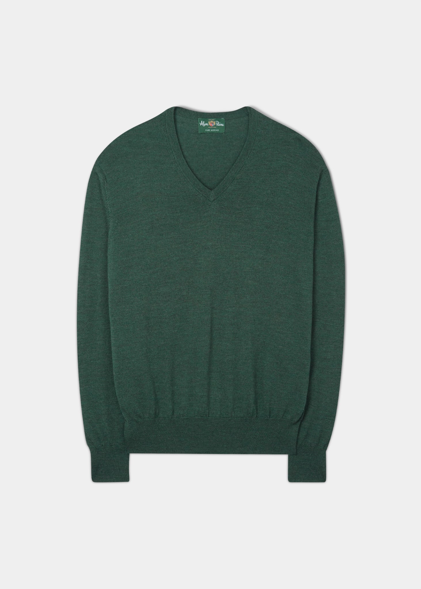 Millbreck Merino Wool Jumper in Hunter Alan Paine US Alan