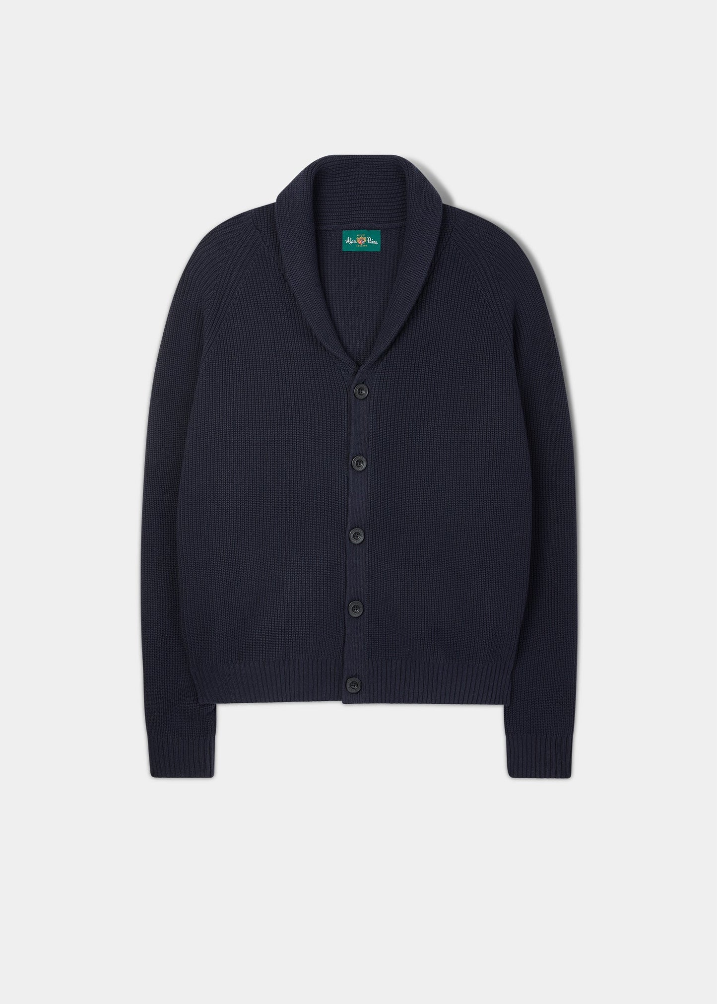 Brunswick Shawl Collar Cardigan In Navy