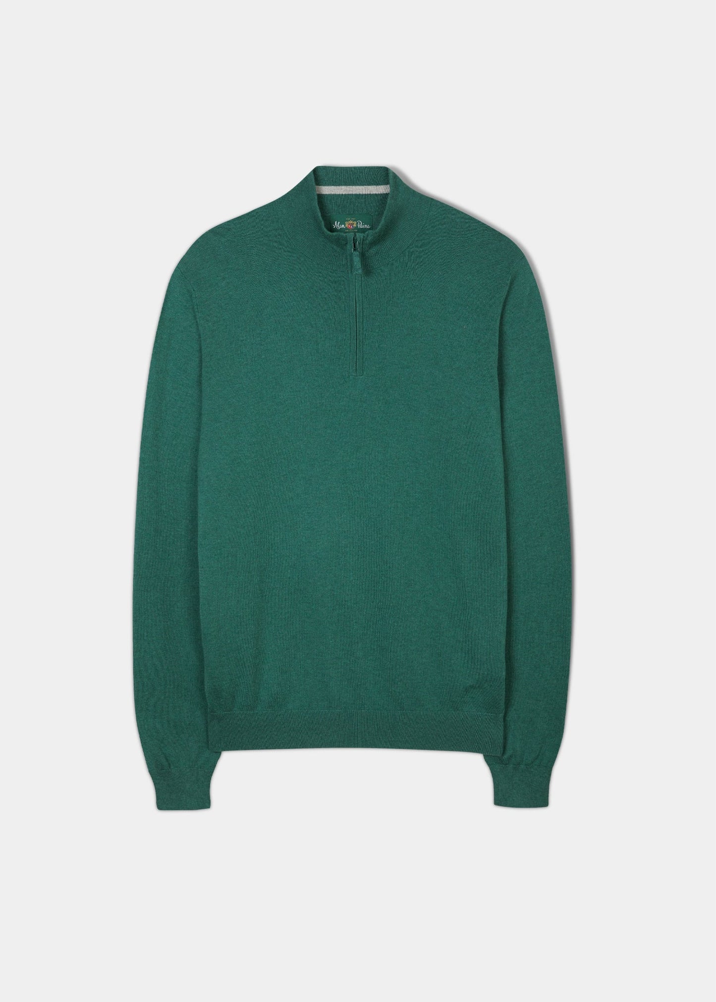 Alan Paine luxury cotton zip jumper in moorland