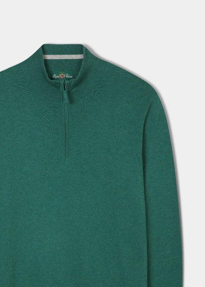 Alan Paine luxury cotton zip jumper in moorland