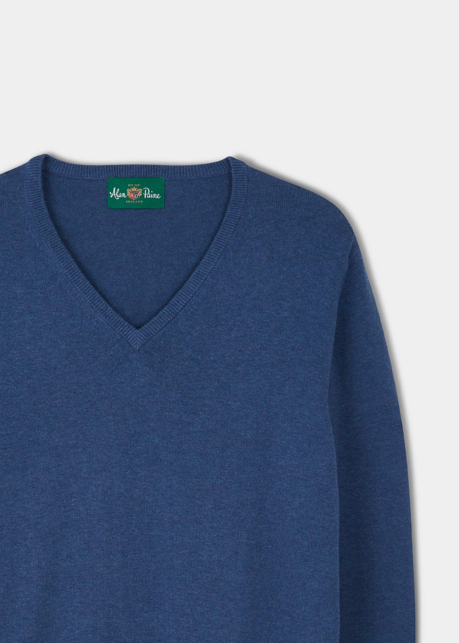 Men's Blue V Neck Jumpers | Blue V Neck Sweaters – Alan Paine USA