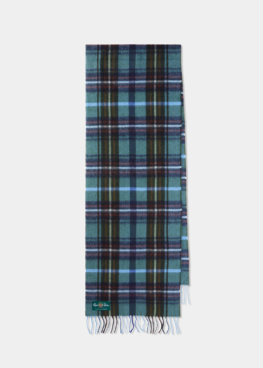 Kirkton Tartan Plaid Cashmere Scarf In Moss