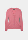 Briony Ladies Cotton Cashmere Cardigan In Carnation