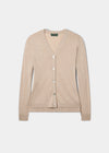 Briony Ladies Cotton Cashmere Cardigan In Sand