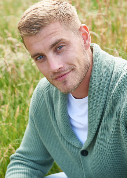 Brunswick Shawl Collar Cardigan In Landscape