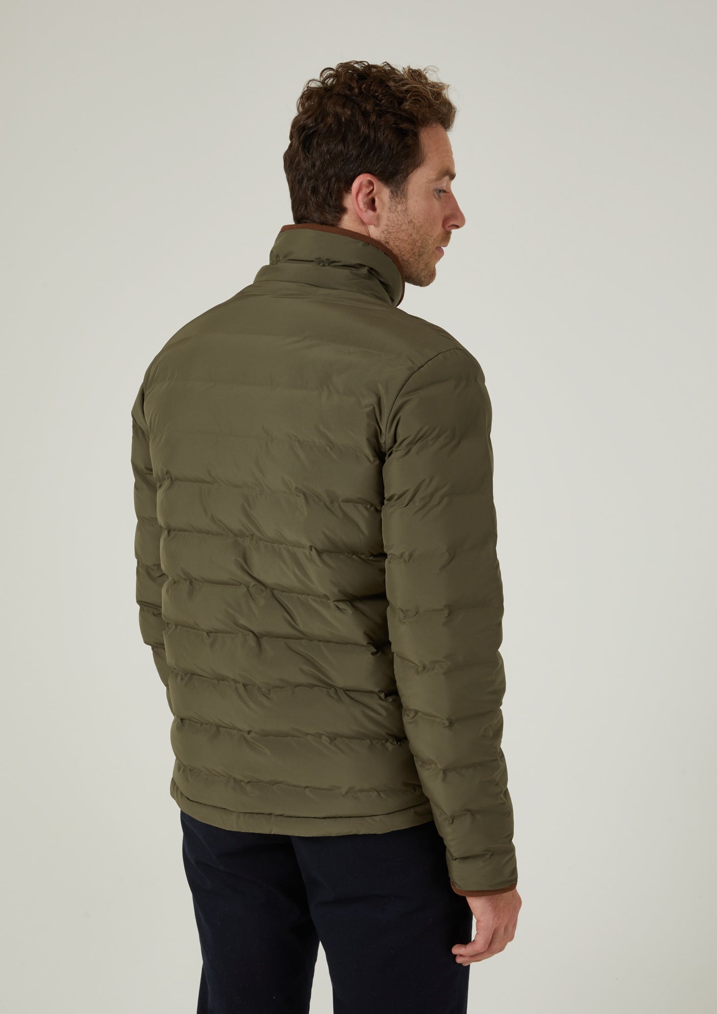 Olive quilted jacket mens hotsell