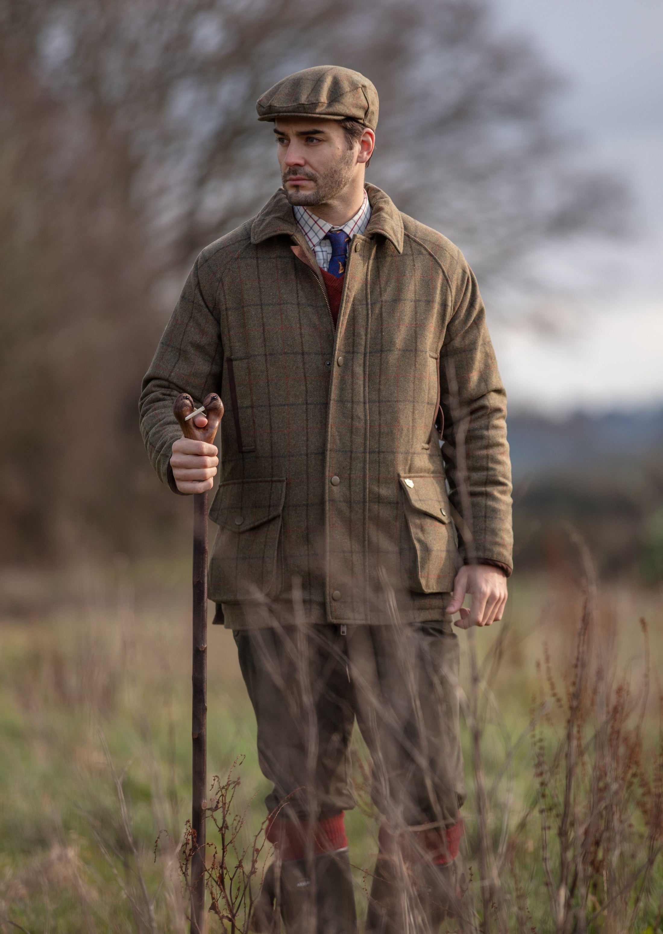 Combrook Men's Waterproof Tweed Coat In Thyme – Alan Paine Usa