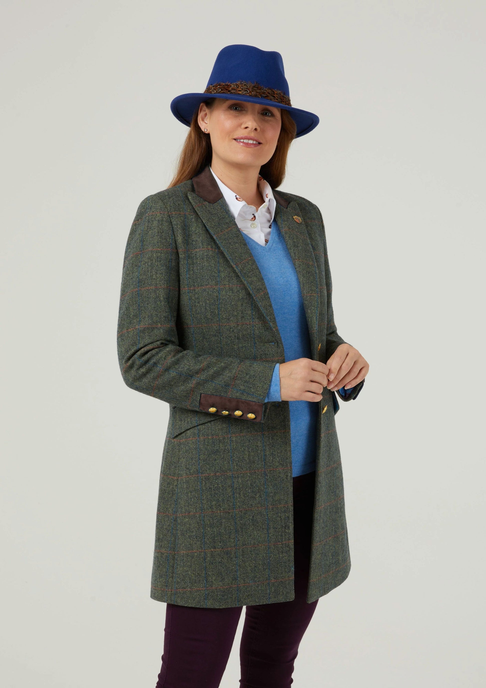 Combrook Ladies Mid-Thigh Coat In Spruce - Regular Fit