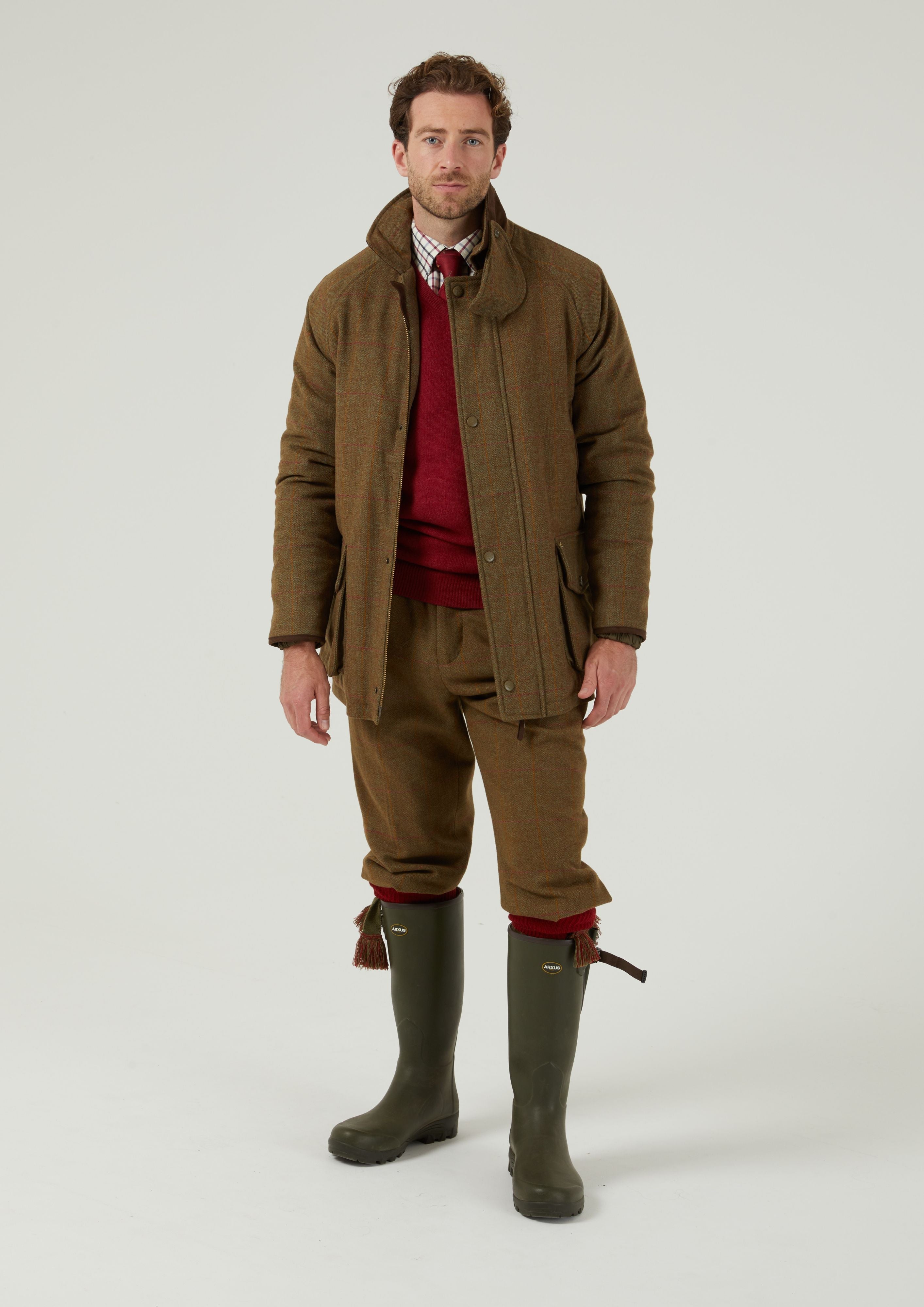 Combrook Men s Waterproof Tweed Coat In Hawthorn Shooting Fit