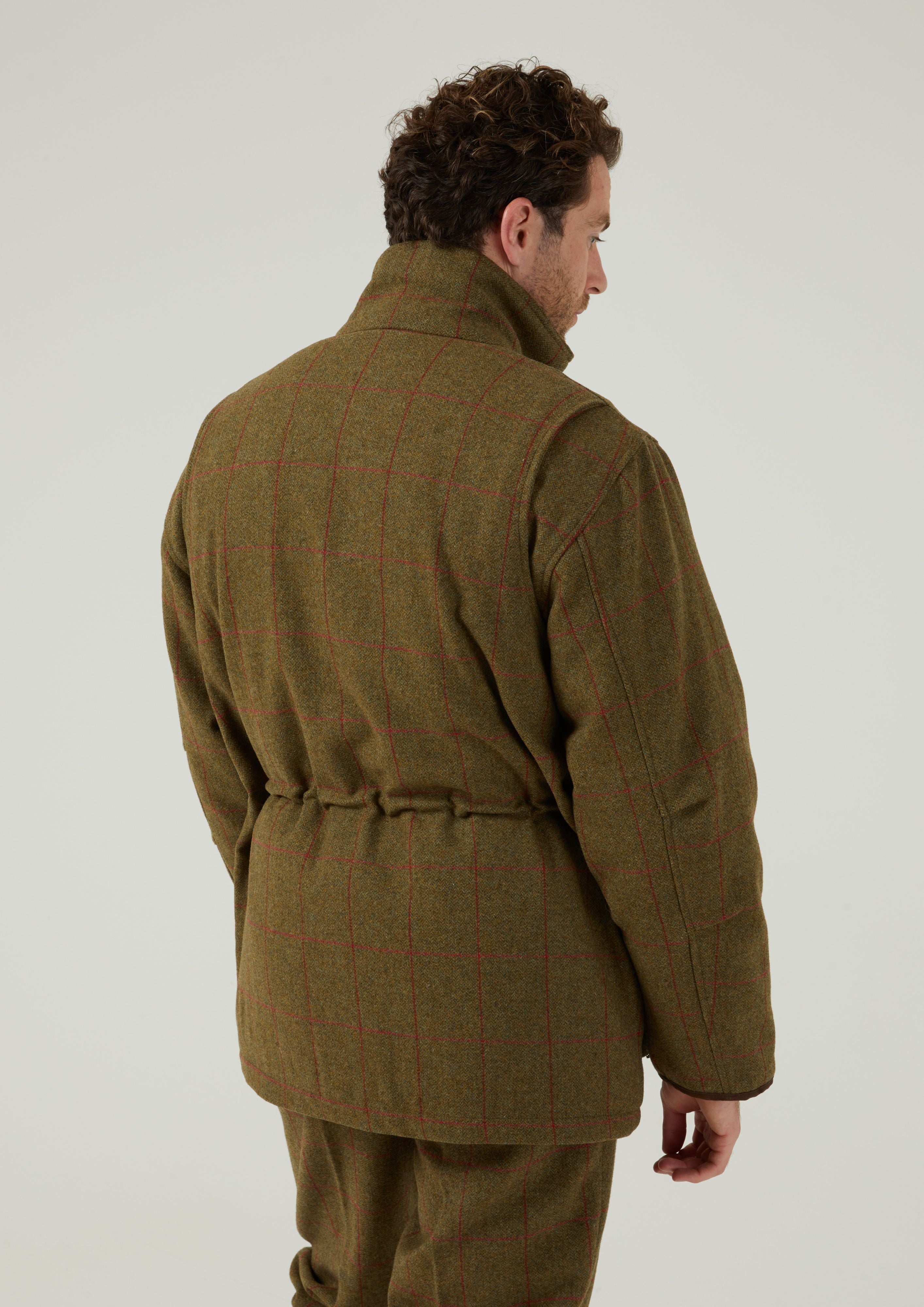 Combrook Men's Tweed Shooting Field Coat In Sage - Regular Fit