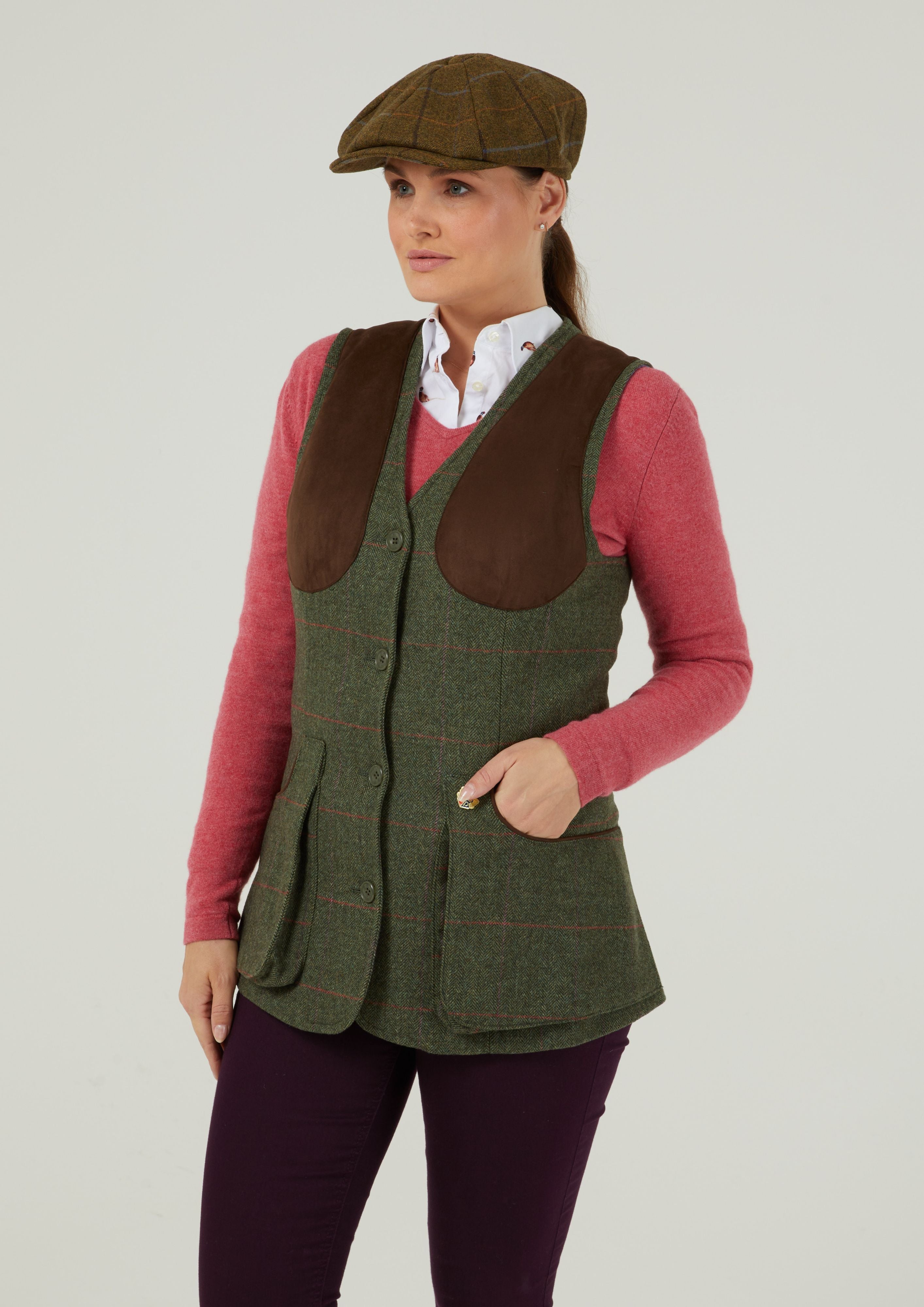 Combrook Ladies Shooting Waistcoat In Heath Alan Paine USA