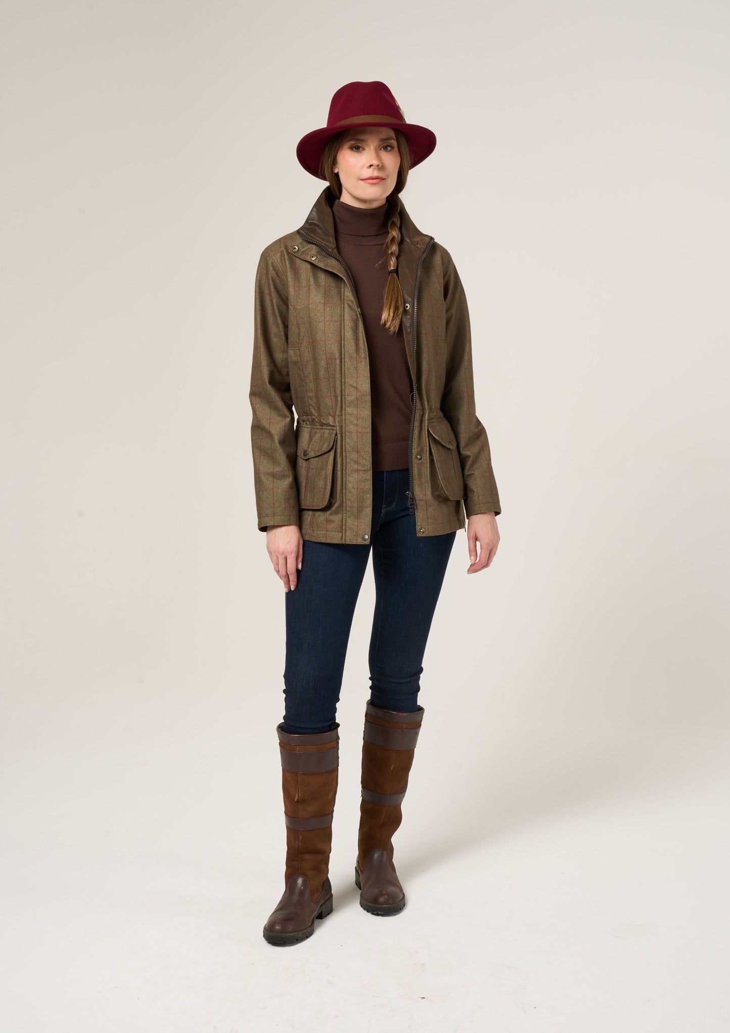 Didsmere Ladies Technical Tweed Coat In Pine