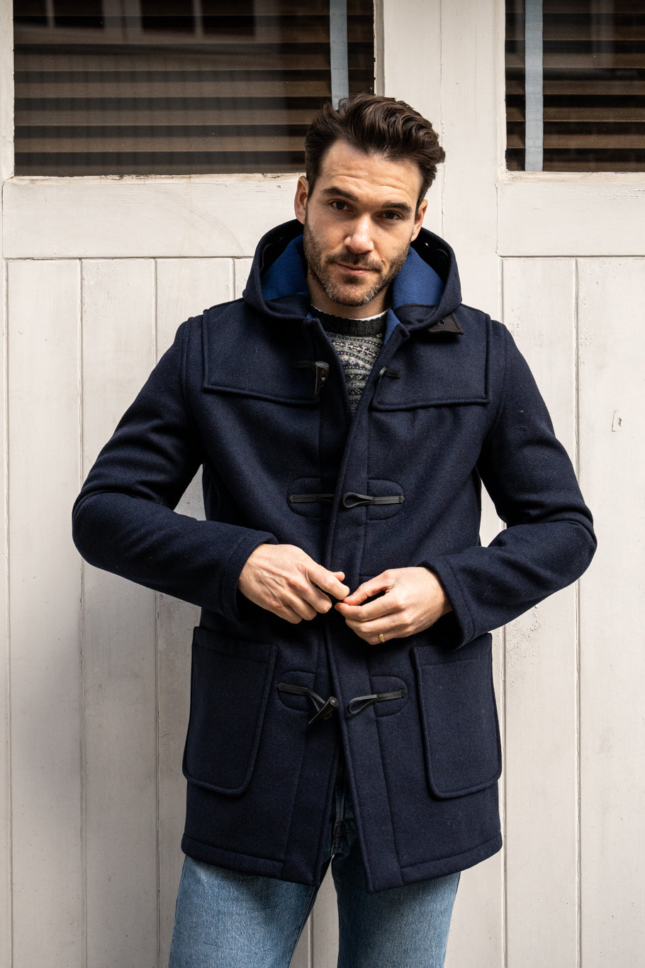 Ewen Men's Duffle Coat In Navy