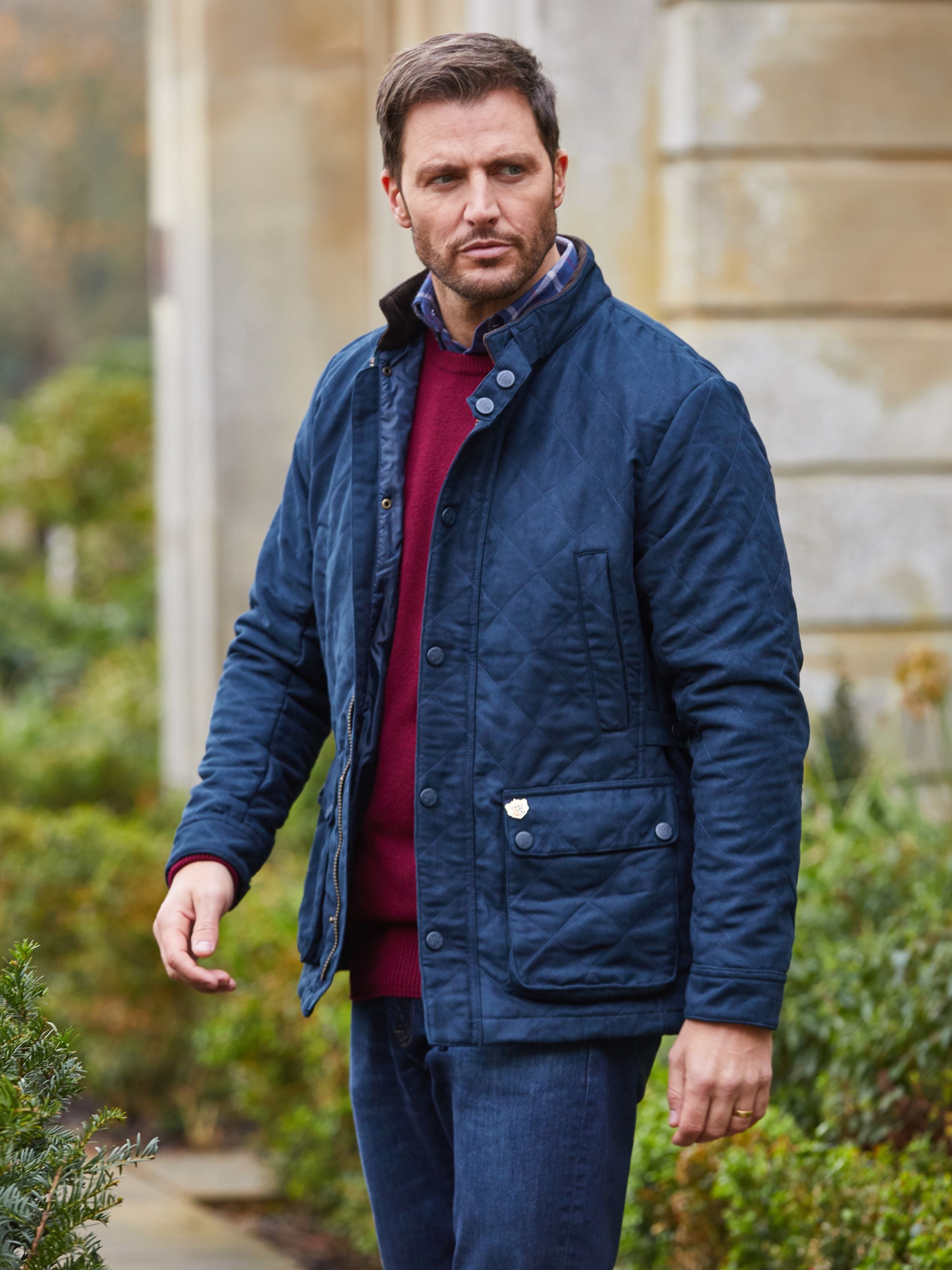 Navy quilted outlet coats