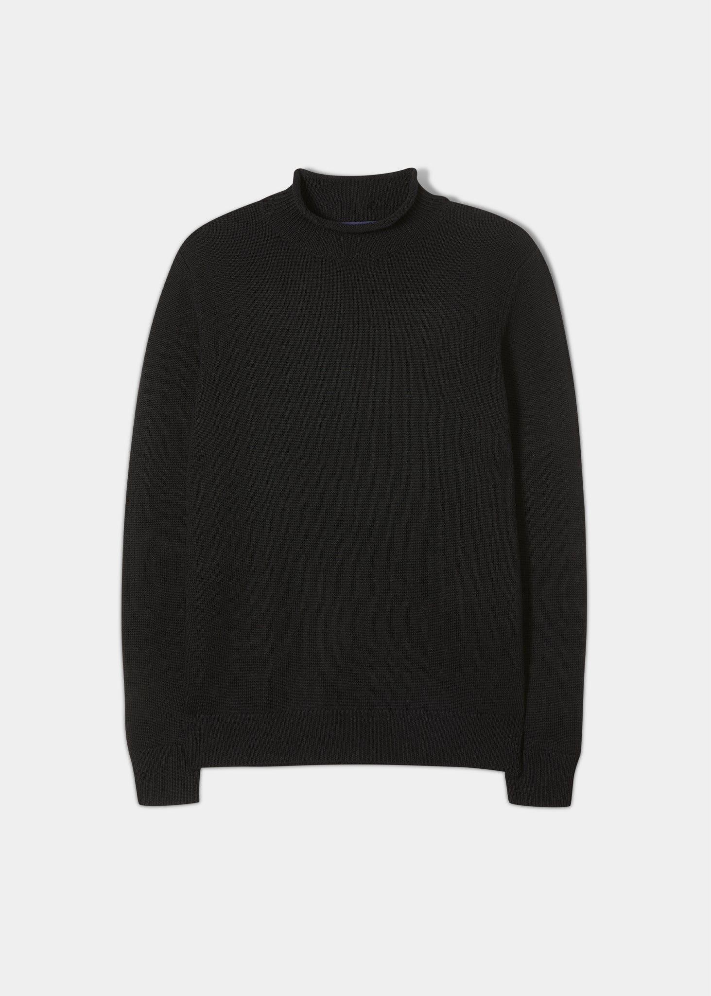 Mens black roll neck on sale jumper