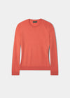 Freya Cotton Cashmere Crew Neck Jumper In Coral