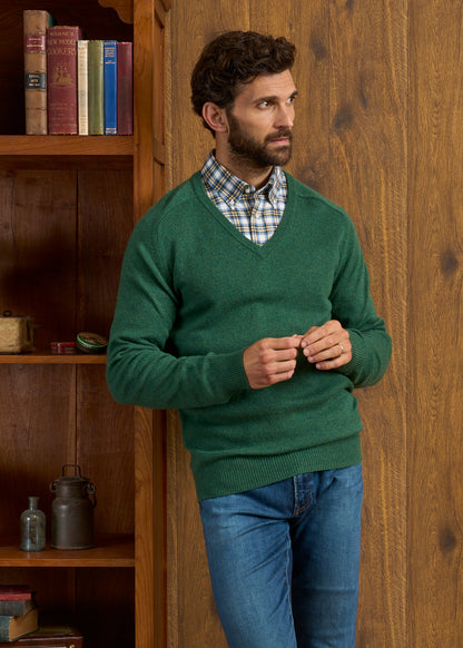 Hampshire Lambswool Jumper in Courgette 