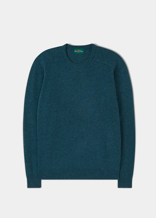 Lenzie Men's Lambswool Jumper In Hunter - Regular Fit