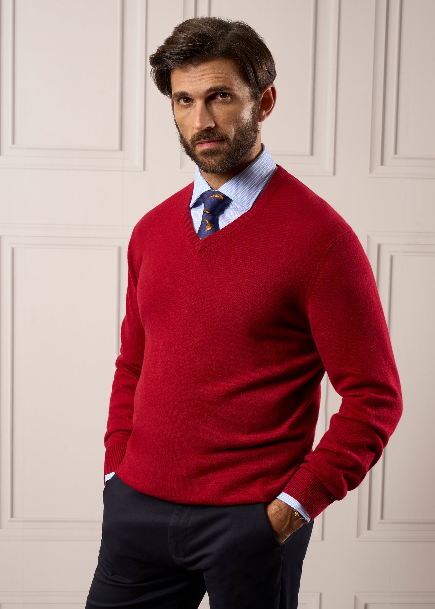 Mens-Cashmere-Jumper-Ruby