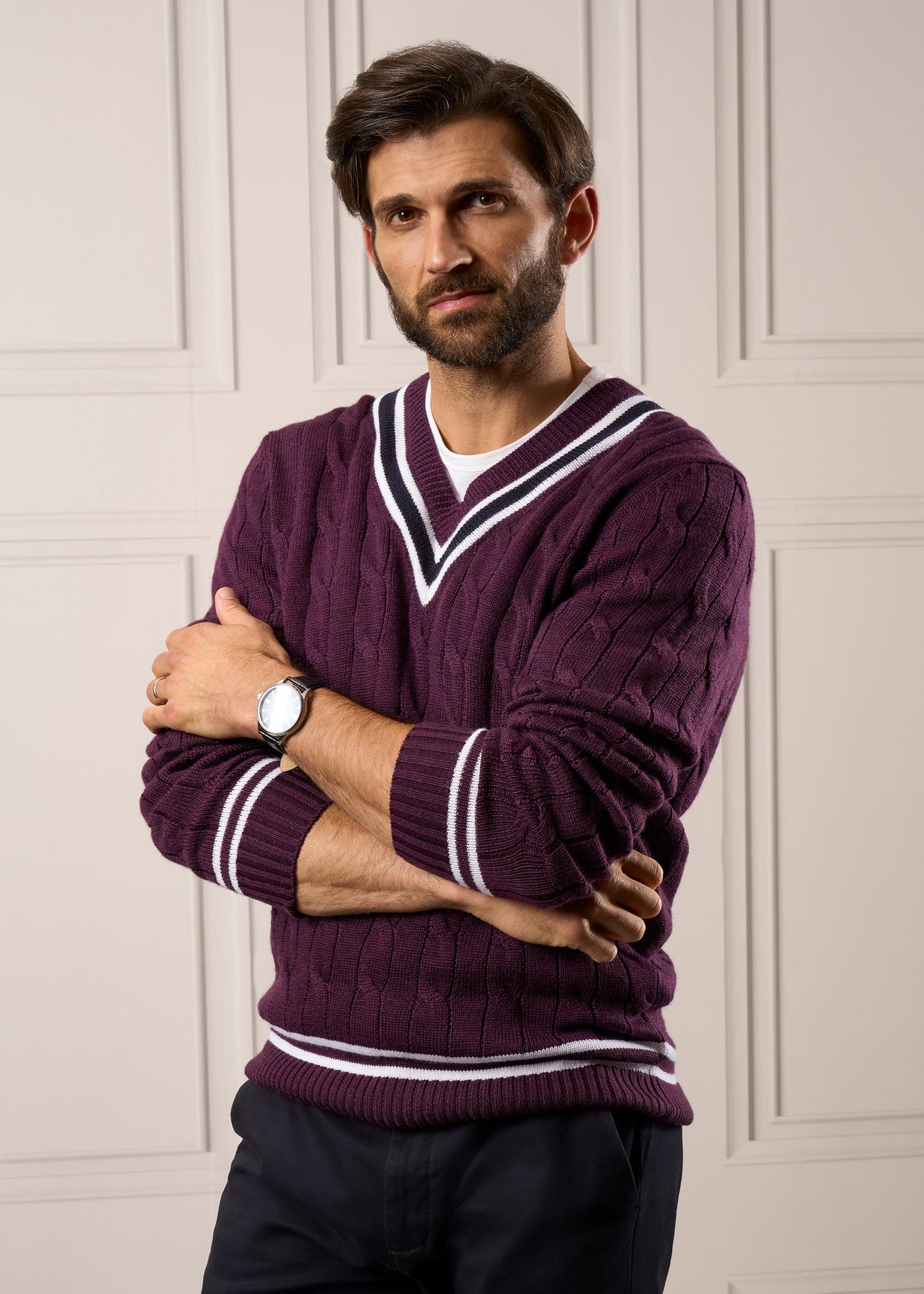 Mens-Merino-Cricket-Sweater-Purple