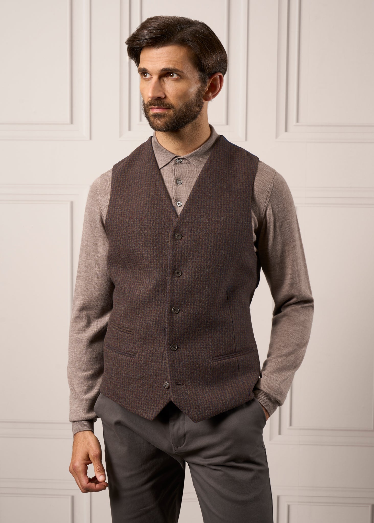 Tweed-Waistcoat-Mens-Surrey-Bramble