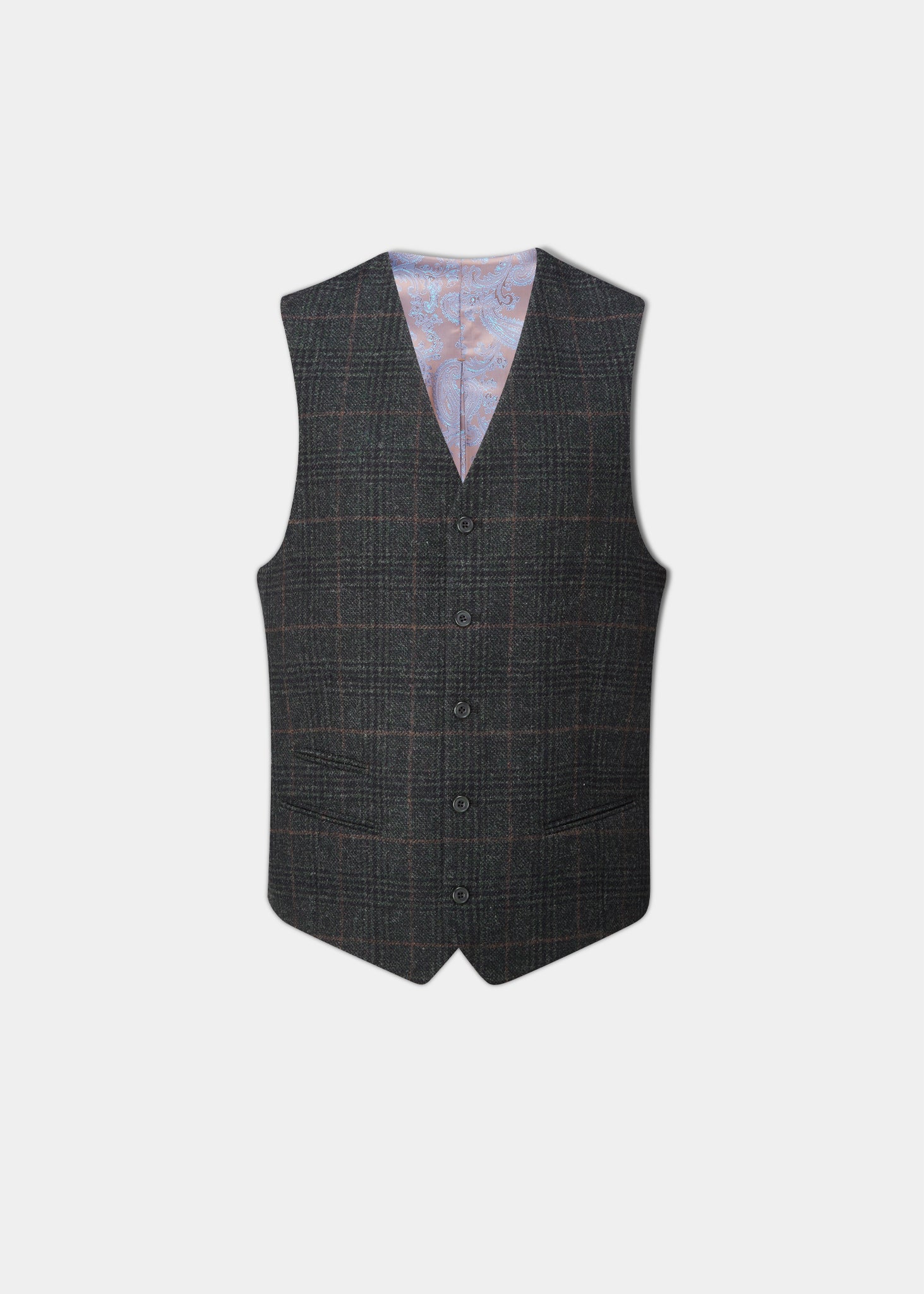 Tweed waistcoat Surrey Green Check