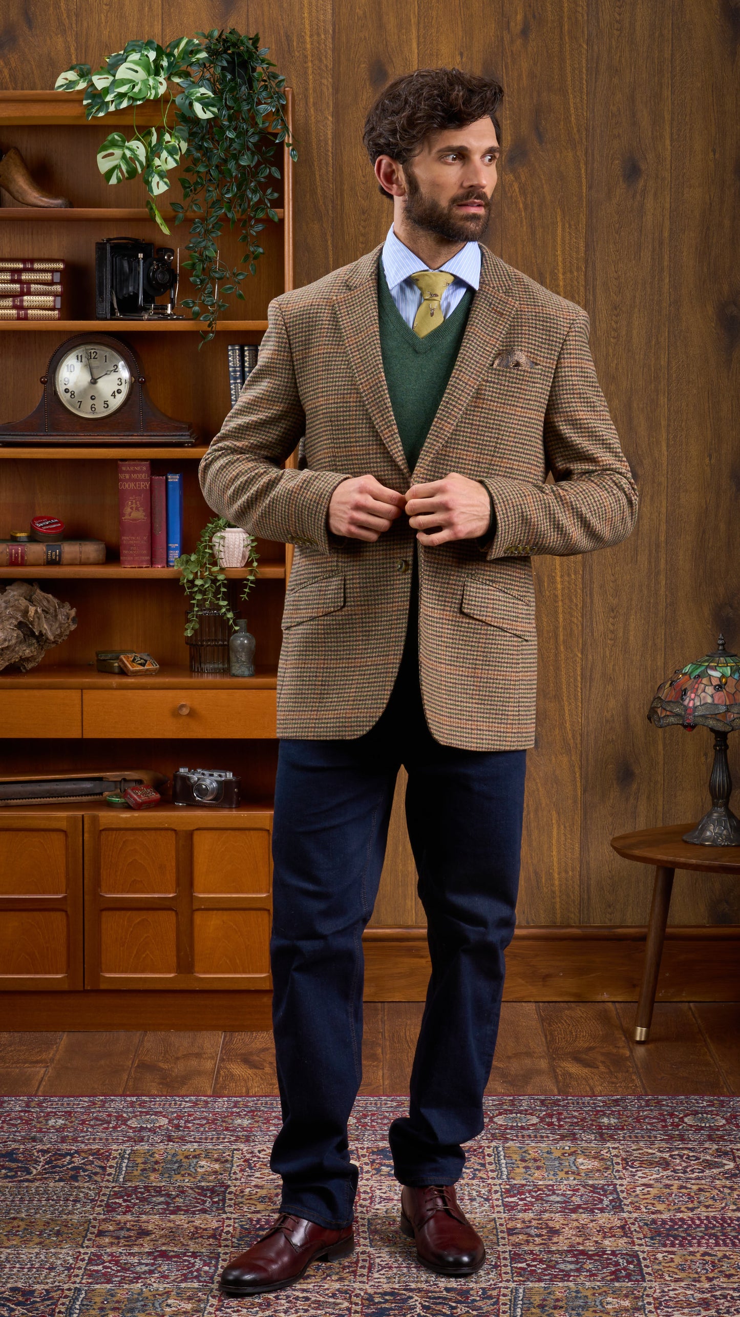 Surrey Tweed Lined Blazer In Sycamore