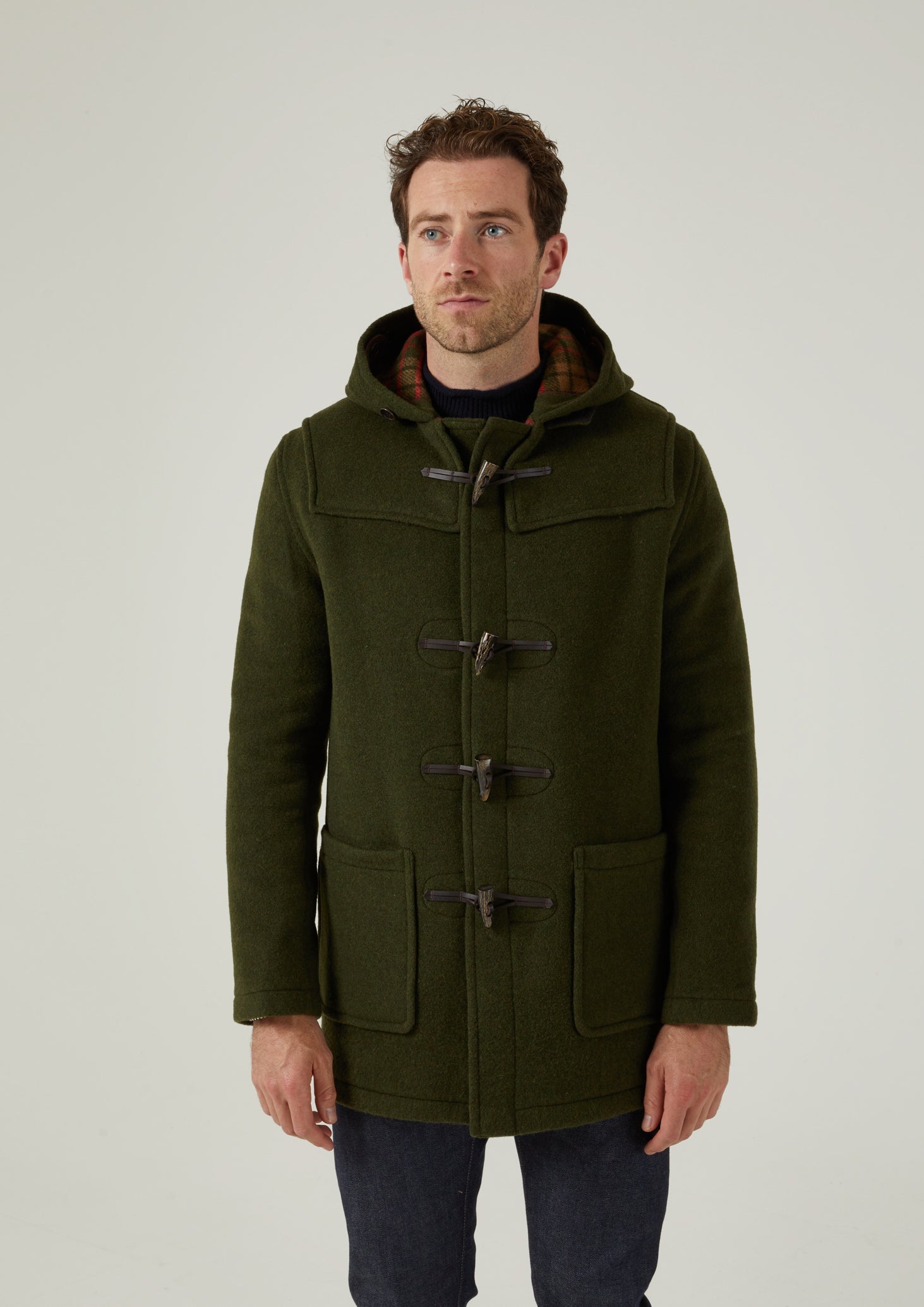 Checked best sale duffle coat