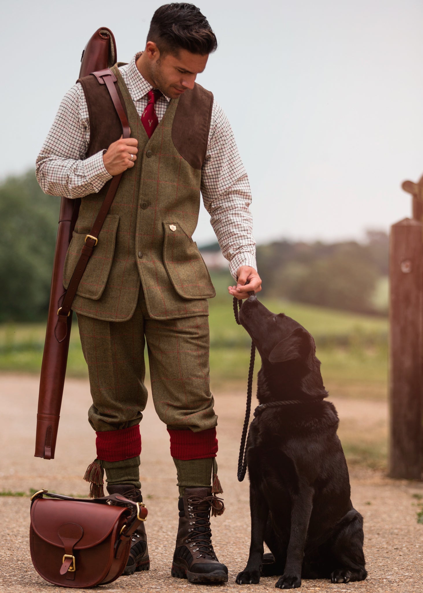 Combrook Men s Tweed Shooting Vest in Sage Alan Paine USA