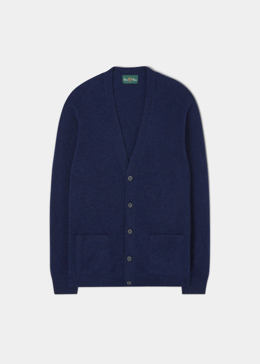 Cornwall Lambswool Cardigan in Indigo