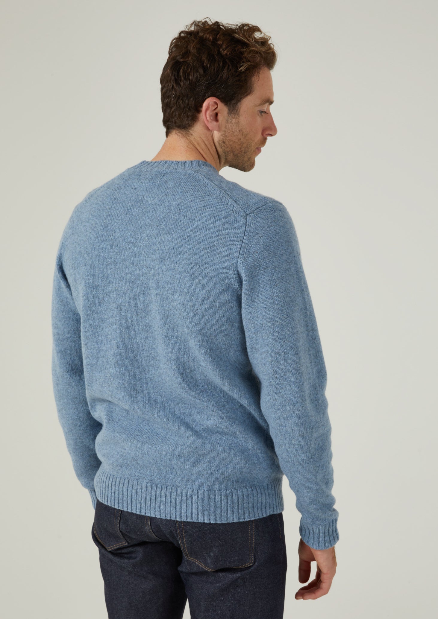 Men's shetland wool crewneck sweater sale