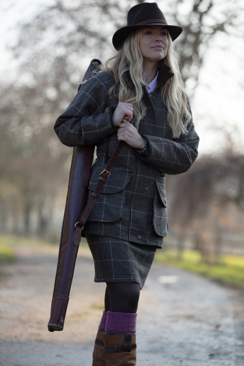 Combrook Ladies Tweed Field Jacket In Ebony Women s Coats Jackets Alan Paine USA