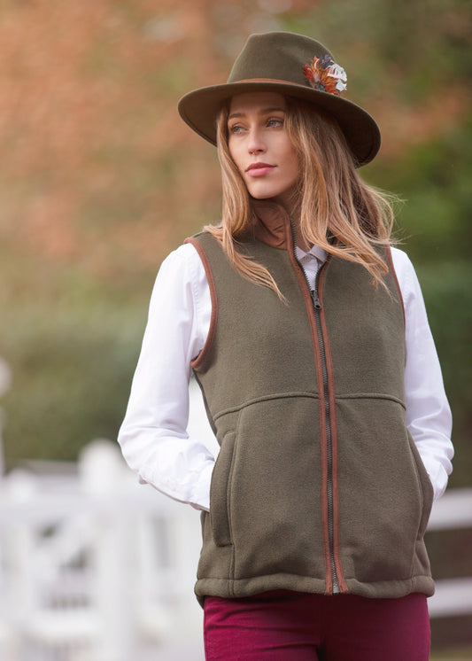 Aylsham Ladies Fleece Jacket In Brown Herringbone – Alan Paine UK