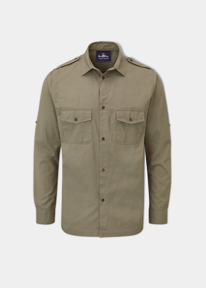 Shalhurt Button Through Shirt In Khaki