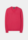 Rothwell Cotton Cashmere Jumper In Raspberry