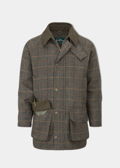 Rutland Men's Tweed Waterproof Shooting Coat In Fern