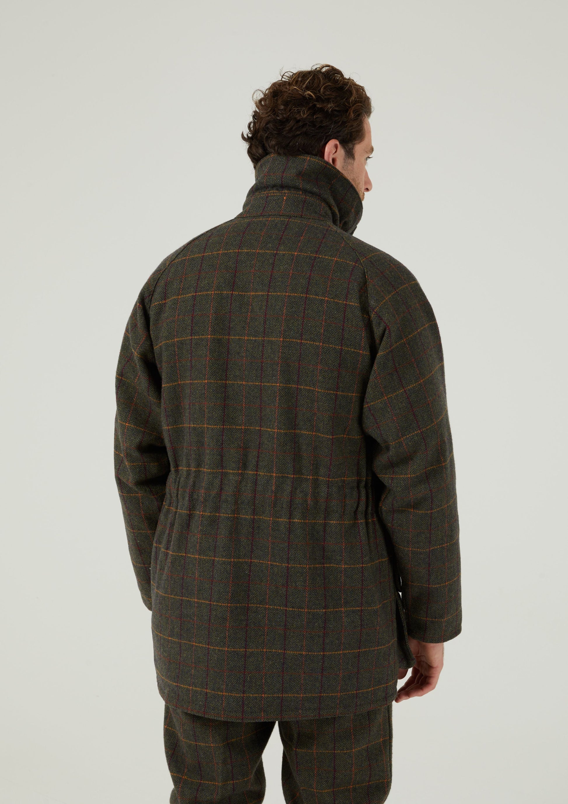 Rutland Men's Tweed Waterproof Shooting Coat In Fern 