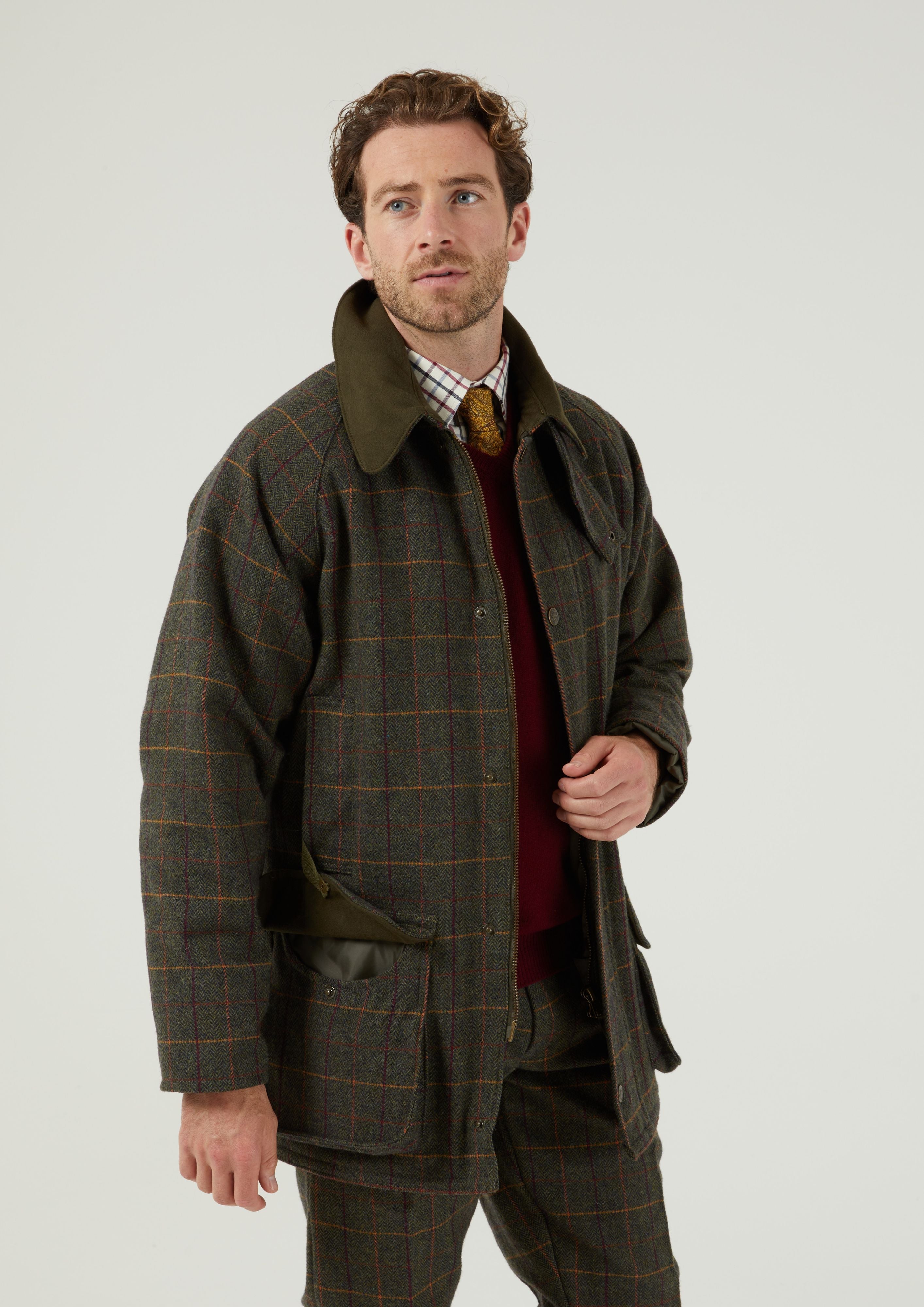 Rutland Men s Tweed Shooting Coat In Fern Alan Paine US Alan