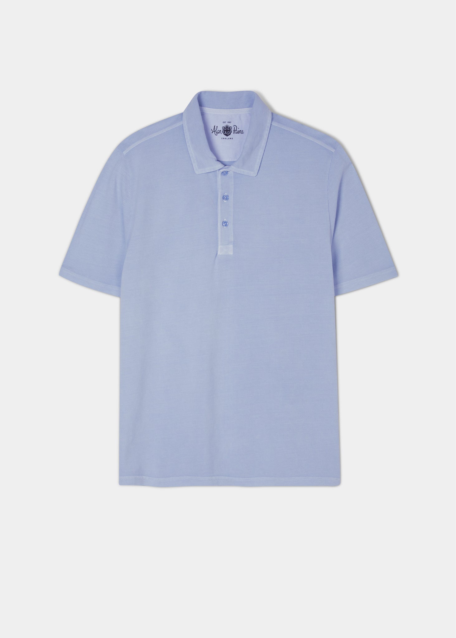 Weymouth Washed Effect Polo In Light Blue – Alan Paine USA